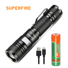 Flashlights Supplier For Portable Mini Flashlight LED Zoomable USB Rechargeable Powerful Torch Light Tactical Flashlights